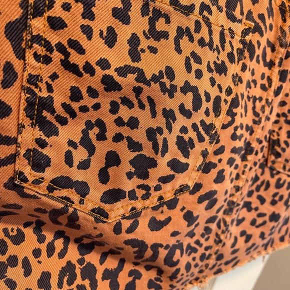 Free People Burnt Orange Leopard Denim Skirt - Picture 8 of 11